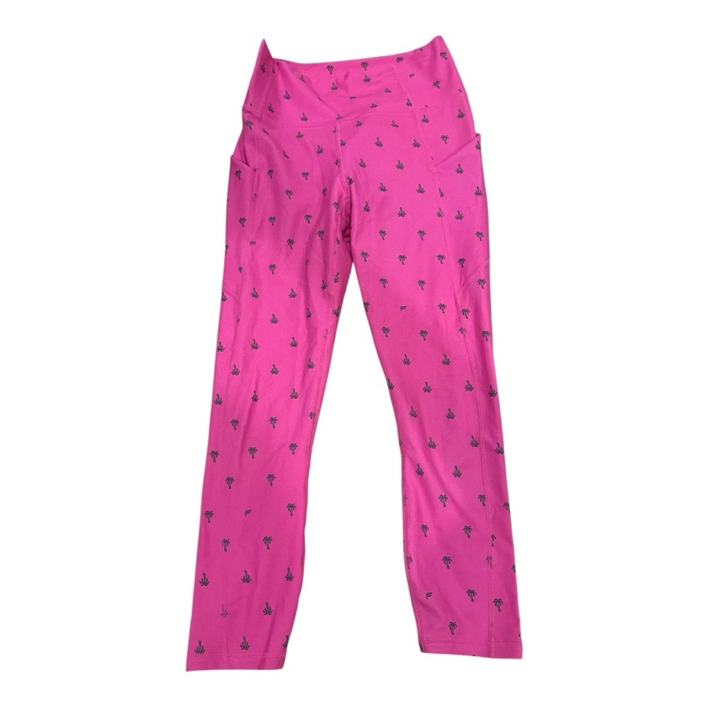 Fabletics Pink Leggings With Palm Tree Print - image 1